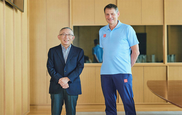 Tadashi Yanai, Chairman, President & CEO of Fast Retailing & Peter Reinebo, CEO of Swedish Olympic Committee(right) Pic: Fast Retailing