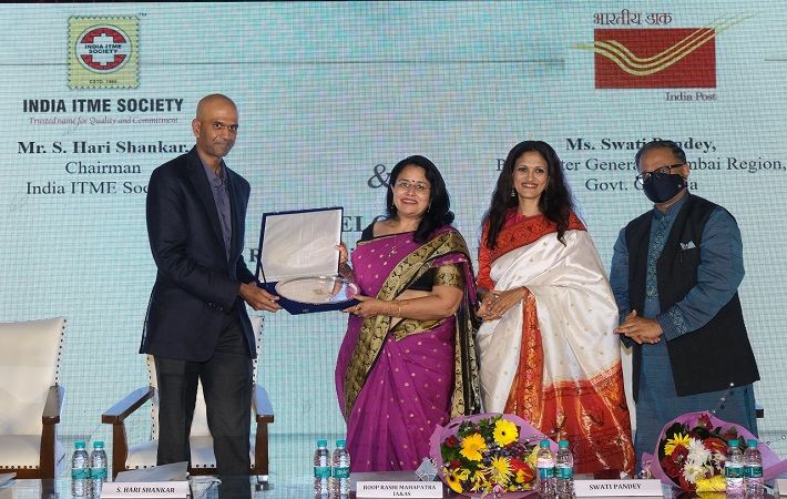 L-R: S Hari Shankar, Chairman, India ITME Society; Roop Rashi Mahapatra, IA&AS, Textile Commissioner, India; Swati Pandey, Postmaster General, India Post; Ketan Sanghvi, Treasurer, India ITME Society.