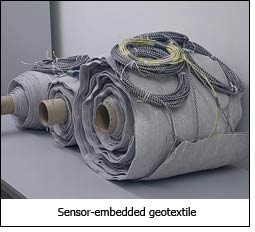 Sensor-embedded geotextile