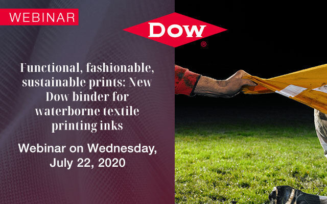 Functional, Fashionable, Sustainable Prints: New Dow binder for waterborne textile printing inks